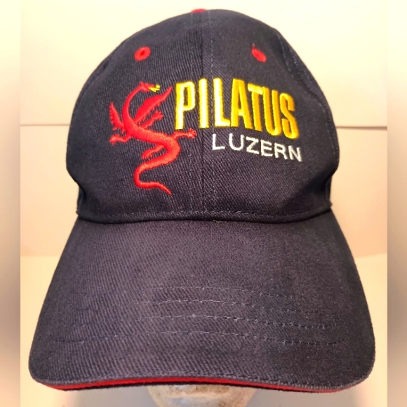Pilatus Luzern Globus Red Dragon Strapback Hat Cap - Picture 1 of 5